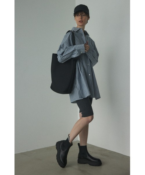 BLACK BY MOUSSY(ブラックバイマウジー)の「tereko half leggings(テレコハーフレギンス)(レギンス/スパッツ・レディース・チャコールグレー・FREE)」の1枚目の写真