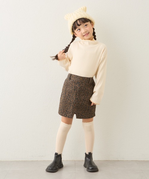 CIAOPANIC TYPY（チャオパニックティピー）の「【KIDS】配色リブステッチハイネックカットソー（Tシャツ/カットソー・キッズ・グレー/アイボリー/ブラック/ブラウン/レッド・SMALL/MEDIUM/LARGE/X-LARGE/XX-LARGE）」の15枚目の写真