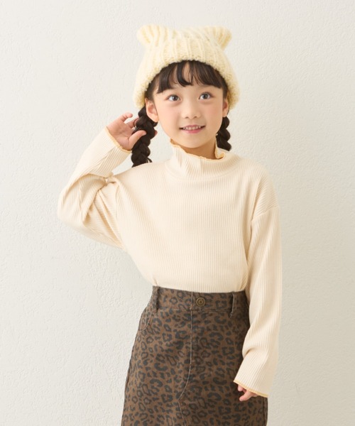 CIAOPANIC TYPY（チャオパニックティピー）の「【KIDS】配色リブステッチハイネックカットソー（Tシャツ/カットソー・キッズ・グレー/アイボリー/ブラック/ブラウン/レッド・SMALL/MEDIUM/LARGE/X-LARGE/XX-LARGE）」の13枚目の写真