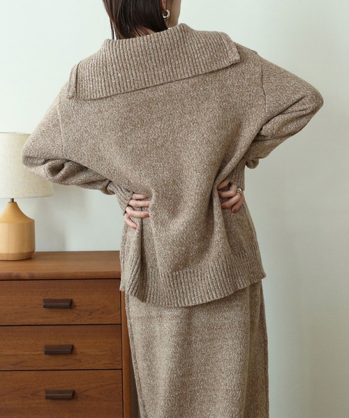 NOAHL(ノアル)の「【NOAHL】MIXニットハーフジップ(ニット/セーター・レディース・グレイッシュベージュ/ライトベージュ/ベージュ/ブラウン/ライトグリーン・FREE)」の8枚目の写真