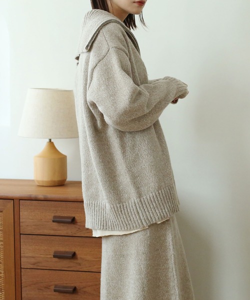 NOAHL(ノアル)の「【NOAHL】MIXニットハーフジップ(ニット/セーター・レディース・グレイッシュベージュ/ライトベージュ/ベージュ/ブラウン/ライトグリーン・FREE)」の13枚目の写真