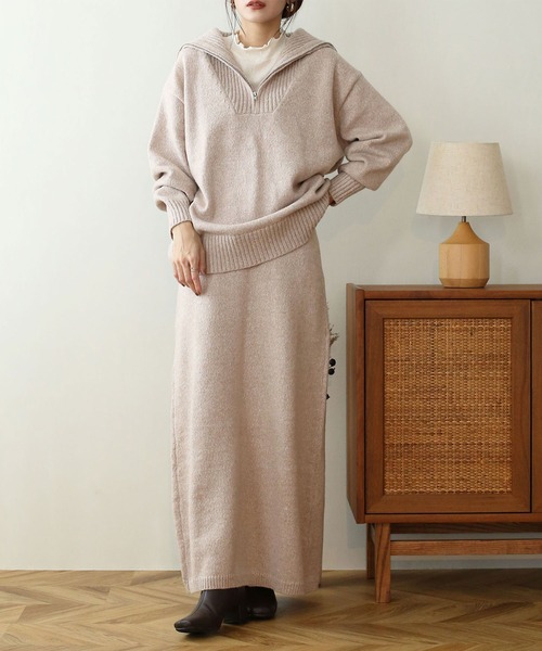 NOAHL(ノアル)の「【NOAHL】MIXニットハーフジップ(ニット/セーター・レディース・グレイッシュベージュ/ライトベージュ/ベージュ/ブラウン/ライトグリーン・FREE)」の19枚目の写真