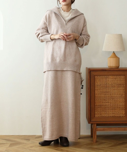 NOAHL(ノアル)の「【NOAHL】MIXニットハーフジップ(ニット/セーター・レディース・グレイッシュベージュ/ライトベージュ/ベージュ/ブラウン/ライトグリーン・FREE)」の20枚目の写真