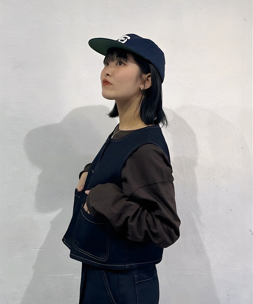 favclo.(ファブクロ)の「denim vest / デニムベスト(ベスト・レディース・インディゴブルー/アイボリー・FREE)」の11枚目の写真