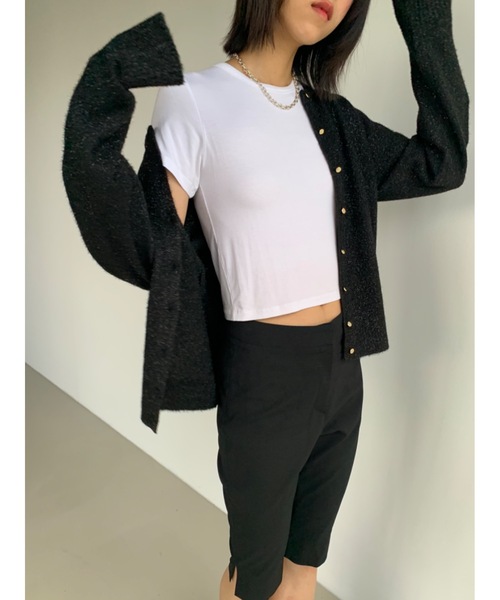 ラメフィルムクルーカーディガン（カーディガン/ボレロ）｜Didot.showroom（ディドット ショールーム）