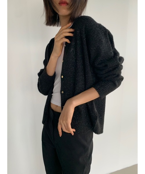 ラメフィルムクルーカーディガン（カーディガン/ボレロ）｜Didot.showroom（ディドット ショールーム）
