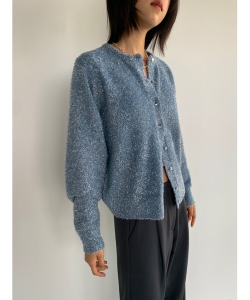 ラメフィルムクルーカーディガン（カーディガン/ボレロ）｜Didot.showroom（ディドット ショールーム）