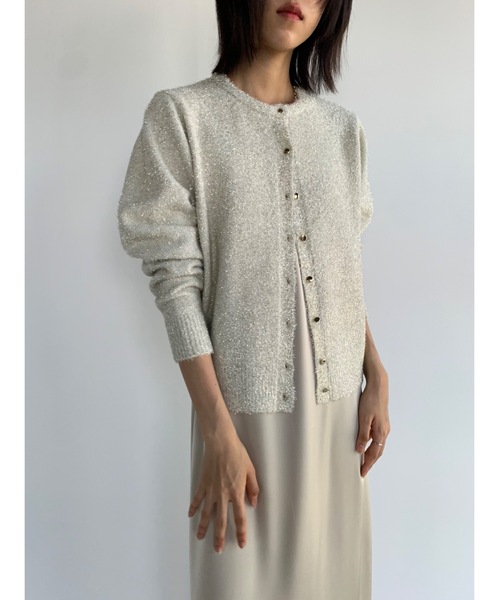 ラメフィルムクルーカーディガン（カーディガン/ボレロ）｜Didot.showroom（ディドット ショールーム）