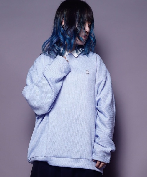 AFYF（エーエフワイエフ）の「AFYF DORMAN LST/ビッグシルエット ドルマンT（ニット/セーター・レディース・ブラック/サックスブルー/マスタード・FREE）」の2枚目の写真