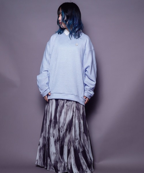 AFYF（エーエフワイエフ）の「AFYF DORMAN LST/ビッグシルエット ドルマンT（ニット/セーター・レディース・ブラック/サックスブルー/マスタード・FREE）」の10枚目の写真