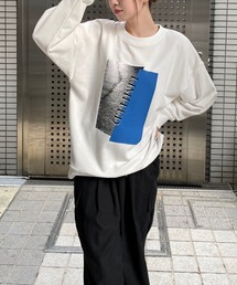 clear | 配色プリントロング丈スウェットトップス [大人カジュアル]≪2024AW新作≫(スウェット)