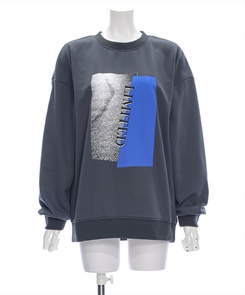 clear（クリア）の「配色プリントロング丈スウェットトップス [大人カジュアル]≪2024AW新作≫（スウェット・レディース・グリーン/オフホワイト/チャコールグレー・F）」の16枚目の写真