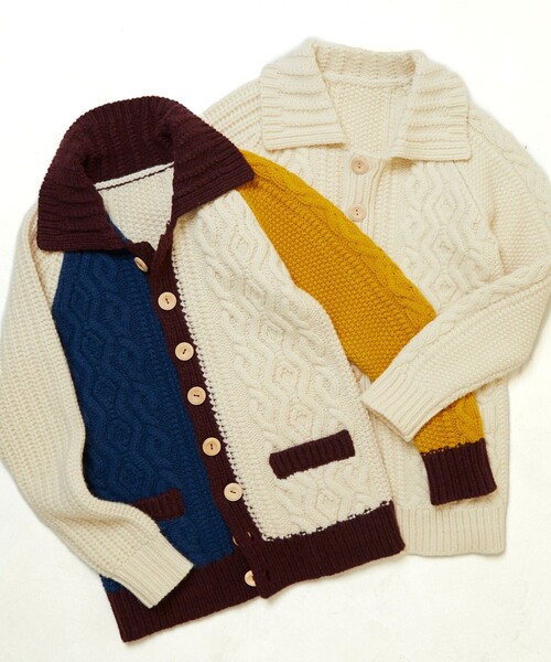 Freada(フリーダ)の「Freada/フリーダ パターンケーブルカーディガン(カーディガン/ボレロ・レディース・マルチ/オフホワイト・フリ-)」の3枚目の写真