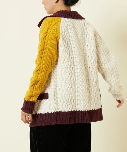 Freada(フリーダ)の「Freada/フリーダ パターンケーブルカーディガン(カーディガン/ボレロ・レディース・マルチ/オフホワイト・フリ-)」の10枚目の写真