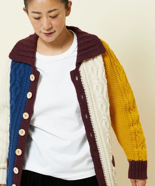 Freada(フリーダ)の「Freada/フリーダ パターンケーブルカーディガン(カーディガン/ボレロ・レディース・マルチ/オフホワイト・フリ-)」の11枚目の写真