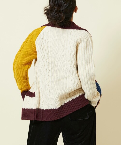 Freada(フリーダ)の「Freada/フリーダ パターンケーブルカーディガン(カーディガン/ボレロ・レディース・マルチ/オフホワイト・フリ-)」の16枚目の写真