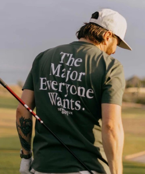 DEVEREUX GOLF（デヴァローゴルフ）の「DVRX Augusta TEE（Tシャツ/カットソー・メンズ・ホワイト/カーキ・SMALL/LARGE/MEDIUM）」の6枚目の写真