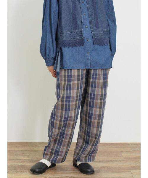Samansa Mos2（サマンサ モスモス）の「TRチェック柄イージーストレートパンツ（その他パンツ・レディース・グレー/ネイビー/マスタード・F）」の10枚目の写真