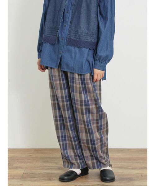 Samansa Mos2（サマンサ モスモス）の「TRチェック柄イージーストレートパンツ（その他パンツ・レディース・グレー/ネイビー/マスタード・F）」の9枚目の写真