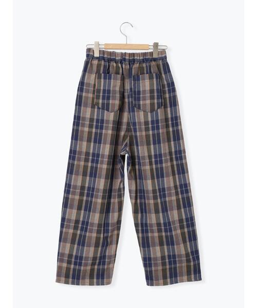 Samansa Mos2（サマンサ モスモス）の「TRチェック柄イージーストレートパンツ（その他パンツ・レディース・グレー/ネイビー/マスタード・F）」の4枚目の写真