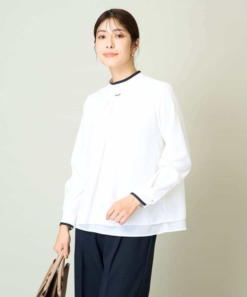 a.v.v（アーヴェヴェ）の「メタルパーツレイヤードブラウス（シャツ/ブラウス・レディース・アイボリー/ネイビー/ホワイト・34/38/36/42/40）」の4枚目の写真