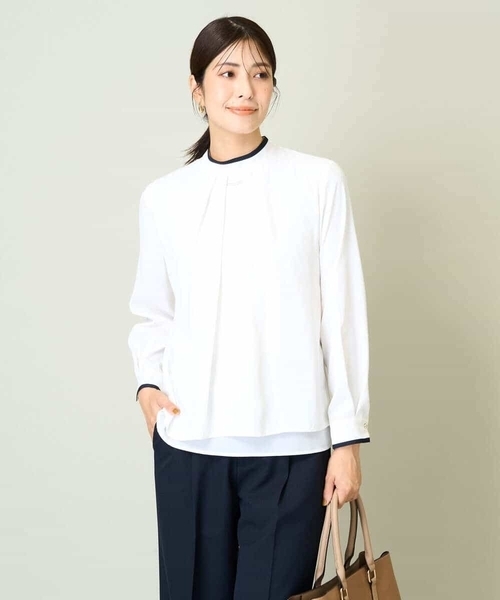 a.v.v（アーヴェヴェ）の「メタルパーツレイヤードブラウス（シャツ/ブラウス・レディース・アイボリー/ネイビー/ホワイト・34/38/36/42/40）」の5枚目の写真