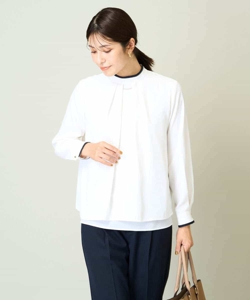 a.v.v（アーヴェヴェ）の「メタルパーツレイヤードブラウス（シャツ/ブラウス・レディース・アイボリー/ネイビー/ホワイト・34/38/36/42/40）」の6枚目の写真