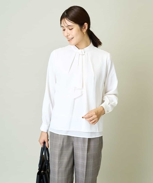 a.v.v（アーヴェヴェ）の「メタルパーツレイヤードブラウス（シャツ/ブラウス・レディース・アイボリー/ネイビー/ホワイト・34/38/36/42/40）」の20枚目の写真