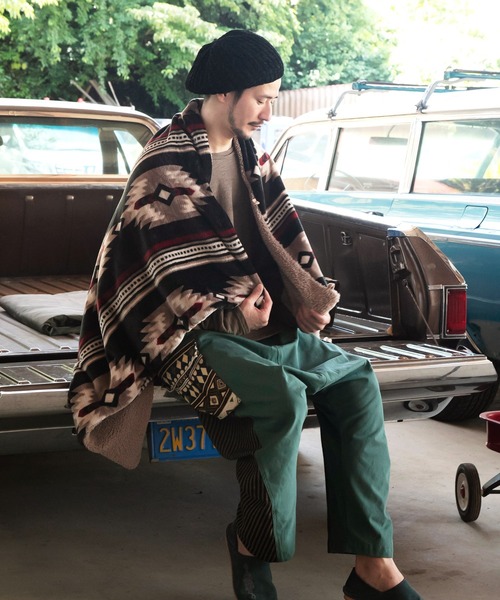 チャイハネ(チャイハネ)の「【チャイハネ】NOMADY ノマディブランケットM(ブランケット・レディース・ブラック/カーキ/ナチュラル/ターコイズブルー/サンドベージュ/スカイブルー・FREE)」の12枚目の写真