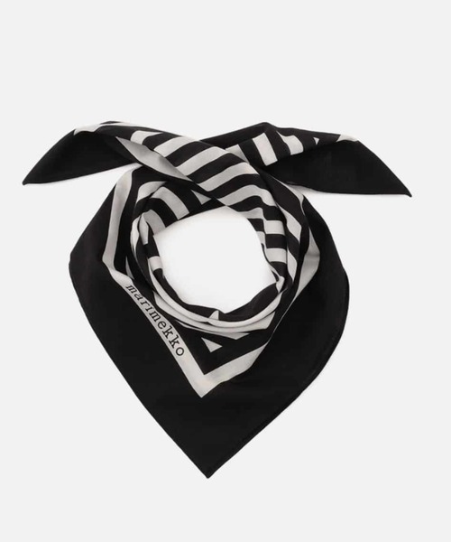 marimekko（マリメッコ）の「【kioski】 Astrilli Unikko / bandana（バンダナ/スカーフ・レディース・ベビーピンク/ブラック・FREE）」の3枚目の写真