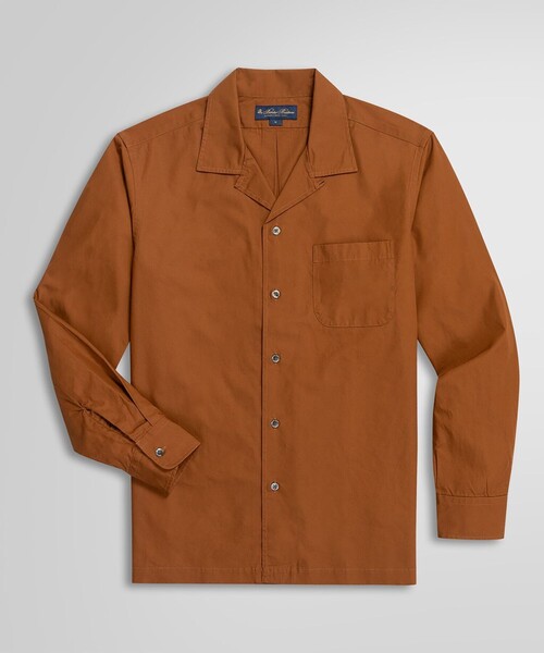 BROOKS BROTHERS(ブルックスブラザーズ)の「コットン ロングスリーブ キャンプシャツ(シャツ/ブラウス・メンズ・ネイビー/ブラウン・MEDIUM/LARGE/SMALL)」の1枚目の写真