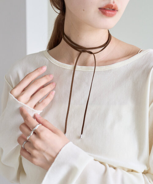 Kastane（カスタネ）の「*【fiw.】スエードチョーカー（チョーカー・レディース・ブラウン/ブラック・FREE）」の10枚目の写真