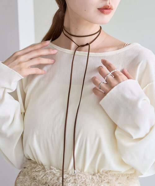 Kastane（カスタネ）の「*【fiw.】スエードチョーカー（チョーカー・レディース・ブラウン/ブラック・FREE）」の11枚目の写真