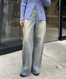 mystic | 【新色ブルー登場！】フレアデニム(デニムパンツ)