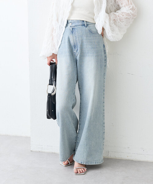 mystic(ミスティック)の「【4色3サイズ展開 /新色ブルー登場! 】フレアデニム(デニムパンツ・レディース・ブルー/ブラウン/ネイビー/ベージュ/イエロー/ブルー系その他2・2/1/0)」の17枚目の写真