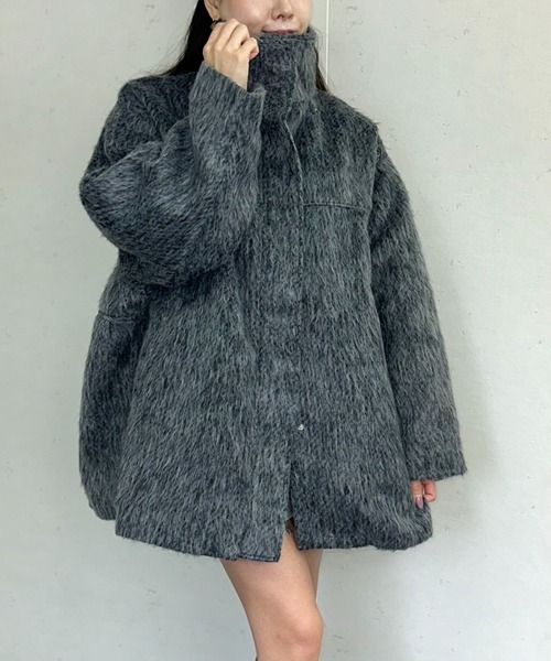 Firsthand シャギースタンドミドルコート セール】Firsthand/ファーストハンド リサイクルシャギーZIP
