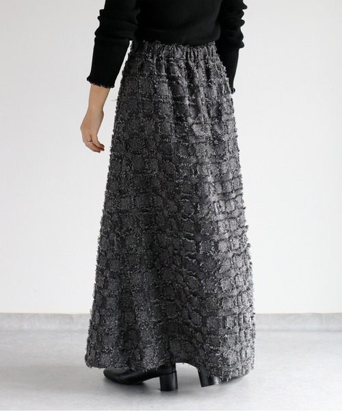 cepo（セポ）の「ジャガードフリンジチェック ナローフレアースカート（スカート・レディース・オレンジ系その他/ブラック系その他/パープル系その他・M）」の19枚目の写真