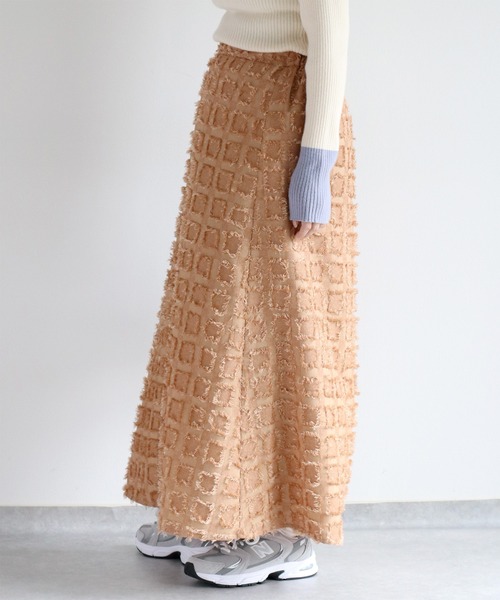 cepo（セポ）の「ジャガードフリンジチェック ナローフレアースカート（スカート・レディース・オレンジ系その他/ブラック系その他/パープル系その他・M）」の6枚目の写真