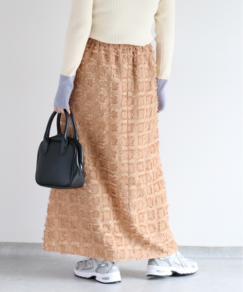 cepo（セポ）の「ジャガードフリンジチェック ナローフレアースカート（スカート・レディース・オレンジ系その他/ブラック系その他/パープル系その他・M）」の7枚目の写真