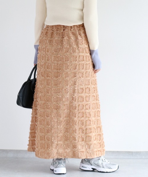 cepo（セポ）の「ジャガードフリンジチェック ナローフレアースカート（スカート・レディース・オレンジ系その他/ブラック系その他/パープル系その他・M）」の8枚目の写真