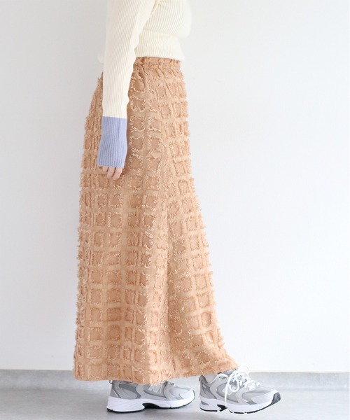 cepo（セポ）の「ジャガードフリンジチェック ナローフレアースカート（スカート・レディース・オレンジ系その他/ブラック系その他/パープル系その他・M）」の9枚目の写真