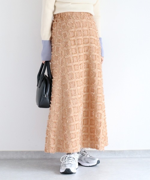 cepo（セポ）の「ジャガードフリンジチェック ナローフレアースカート（スカート・レディース・オレンジ系その他/ブラック系その他/パープル系その他・M）」の10枚目の写真