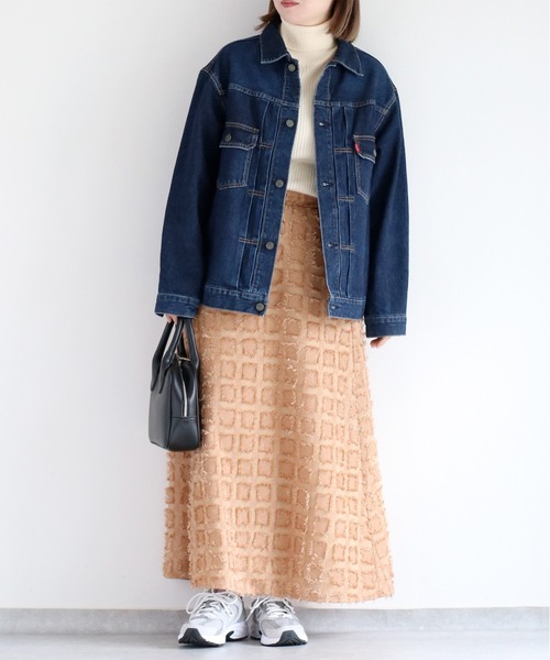 cepo（セポ）の「ジャガードフリンジチェック ナローフレアースカート（スカート・レディース・オレンジ系その他/ブラック系その他/パープル系その他・M）」の11枚目の写真