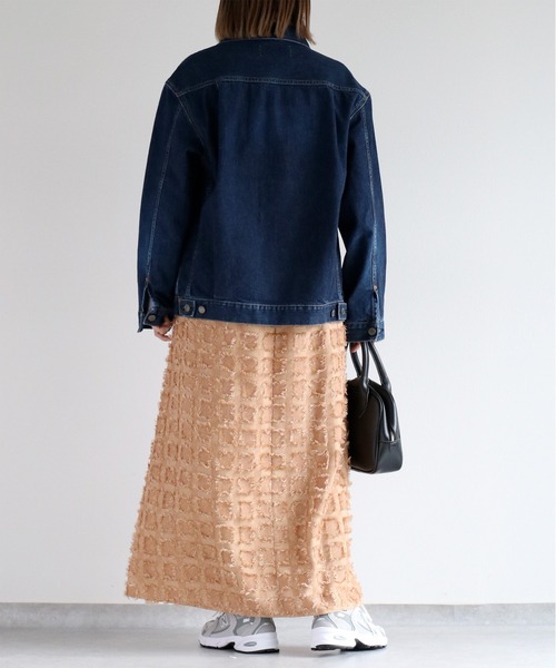 cepo（セポ）の「ジャガードフリンジチェック ナローフレアースカート（スカート・レディース・オレンジ系その他/ブラック系その他/パープル系その他・M）」の13枚目の写真