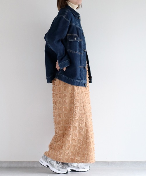 cepo（セポ）の「ジャガードフリンジチェック ナローフレアースカート（スカート・レディース・オレンジ系その他/ブラック系その他/パープル系その他・M）」の14枚目の写真