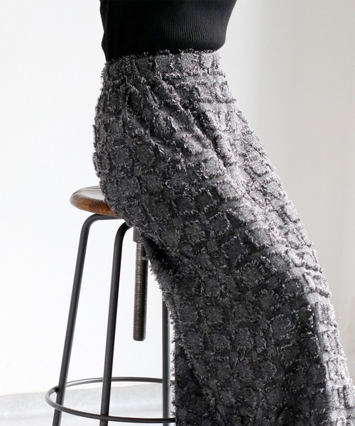 cepo（セポ）の「ジャガードフリンジチェック ナローフレアースカート（スカート・レディース・オレンジ系その他/ブラック系その他/パープル系その他・M）」の21枚目の写真