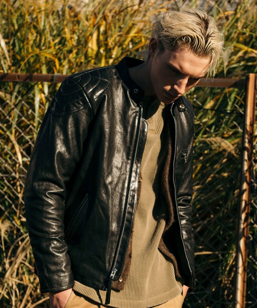 schott ショット シングル ライダース ジャケット 茶系 サイズ40