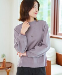 【大きいサイズ】配色ニットトップスプルオーバー