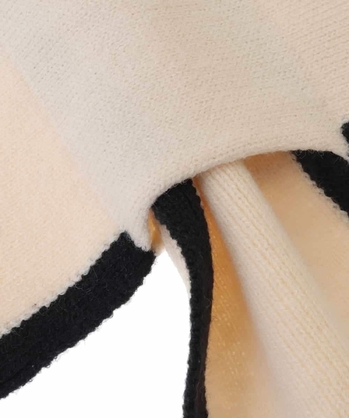 a.v.v（アーヴェヴェ）の「[KIDS]リボンデザインもこもこマフラー（ストール/ショール・キッズ・アイボリー/ダークインディゴブルー・120）」の18枚目の写真