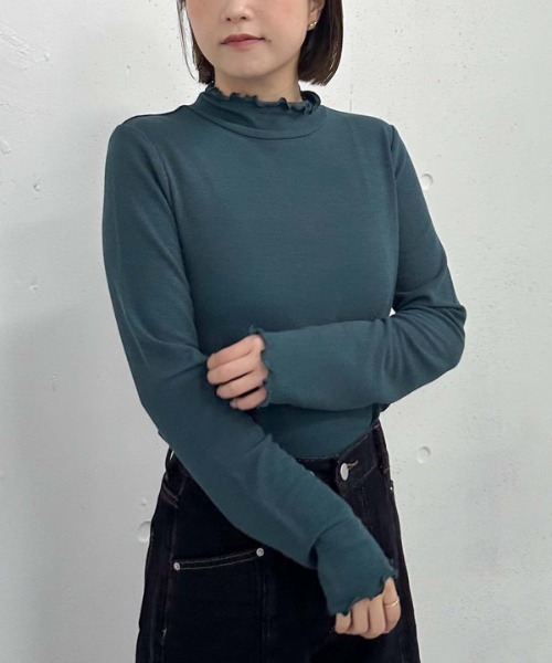 archives(アルシーヴ)の「アウトメローハイネックカットプルオーバー/(Tシャツ/カットソー・レディース・ワインレッド/ダークブルー/オフホワイト/ブラック・MEDIUM)」の2枚目の写真